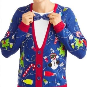 Festive Blue Holiday Sweater